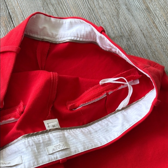 J Crew Minnie Stretch Trousers Red Pants 14 Women - Picture 11 of 12
